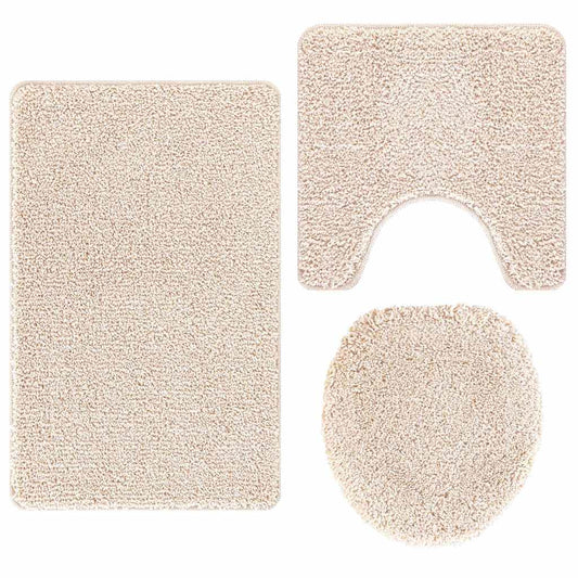 Anti-Rutsch Badematten-Set 3 pcs Creme 50 x 50 cm PP