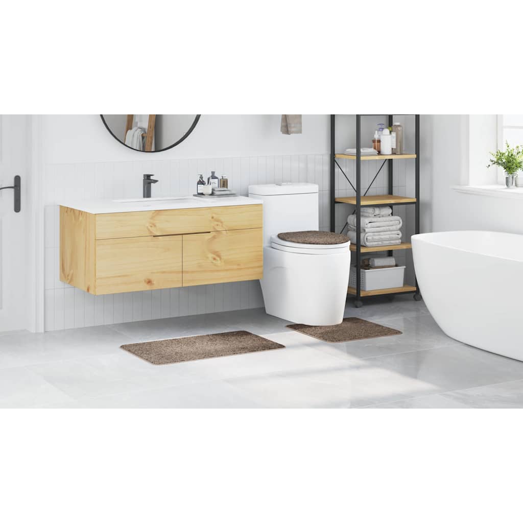 Anti-Rutsch Badematten-Set 3 pcs Braun 50 x 50 cm PP