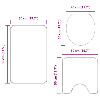 Badematte 3 pcs Braun 50 x 50 cm Polypropylen