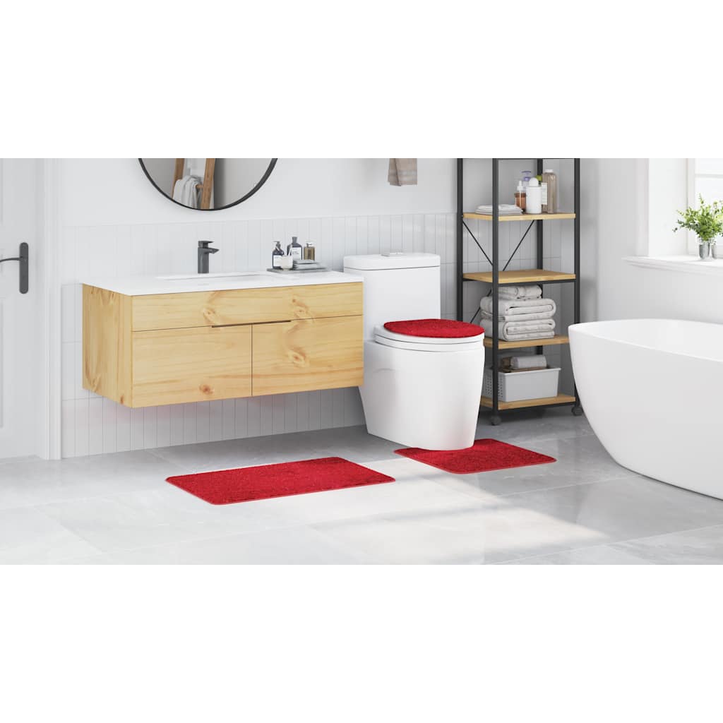Badematte 3 pcs Rot 50 x 50 cm Polypropylen