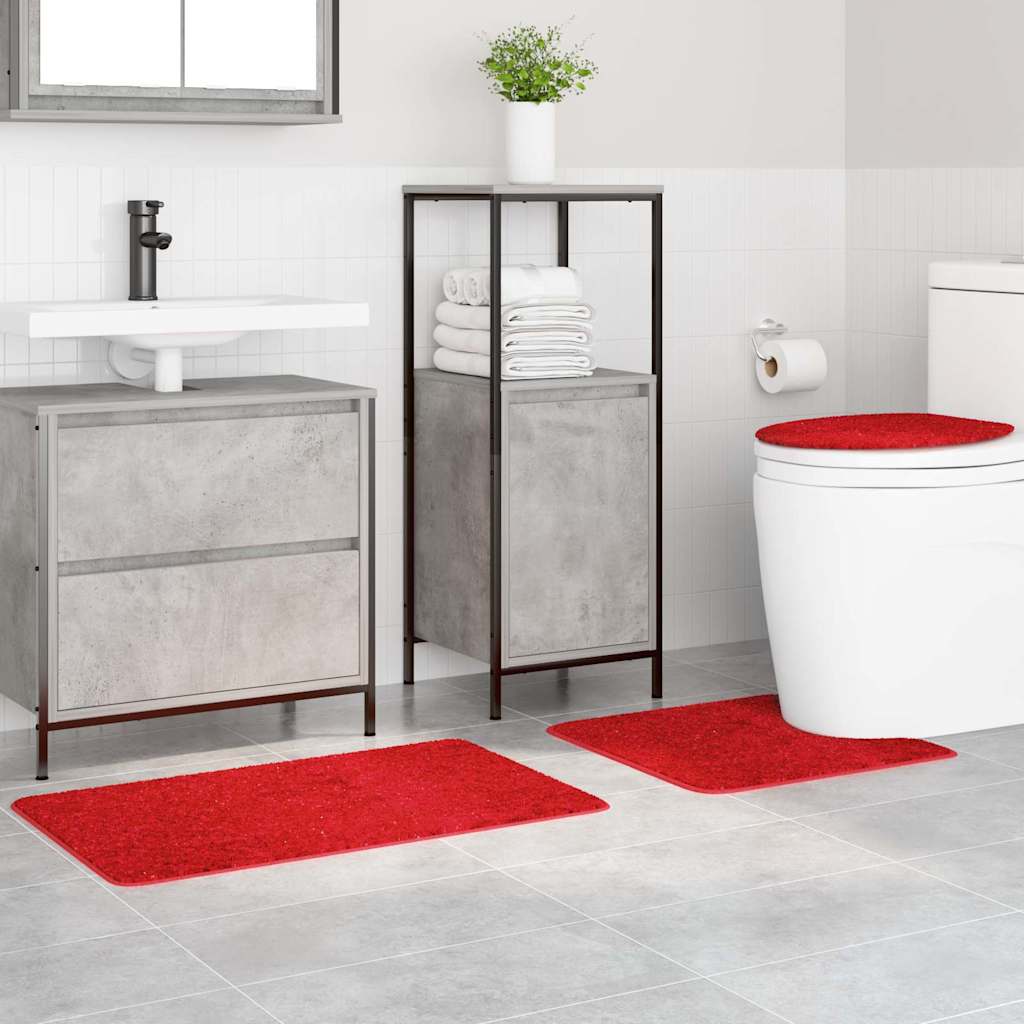 Badematte 3 pcs Rot 50 x 50 cm Polypropylen