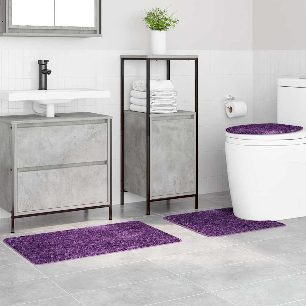 Anti-Rutsch Badematten-Set 3 pcs Lila 50 x 50 cm PP
