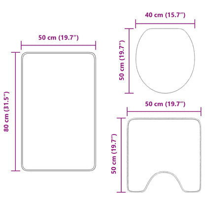 Anti-Rutsch Badematten-Set 3 pcs Lila PP