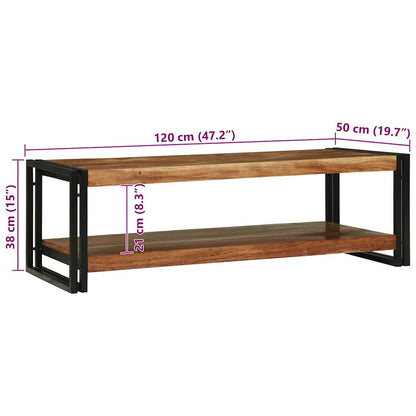 Couchtisch Braun 120 x 50 x 38 cm Akazie Massivholz