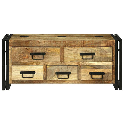 Couchtisch Braun 90 x 50 x 38 cm Raues Mango-Massivholz