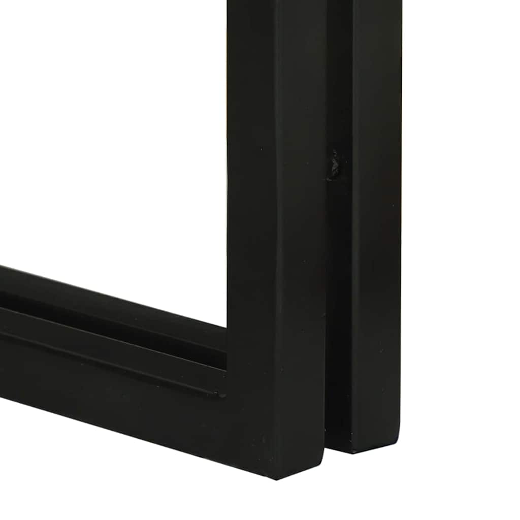 Nestingtisch 3 pcs Braun und Schwarz Raues Mango-Massivholz