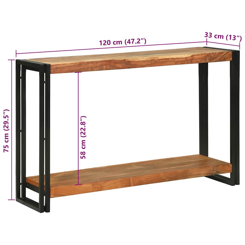 Konsolentisch Braun 120 x 33 x 75 cm Akazie Massivholz
