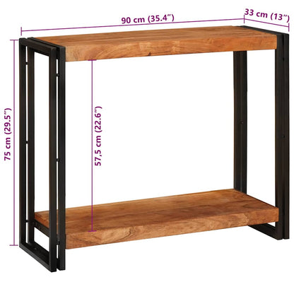 Konsolentisch mit Regal Braun 90 x 33 x 75 cm Akazie Massivholz