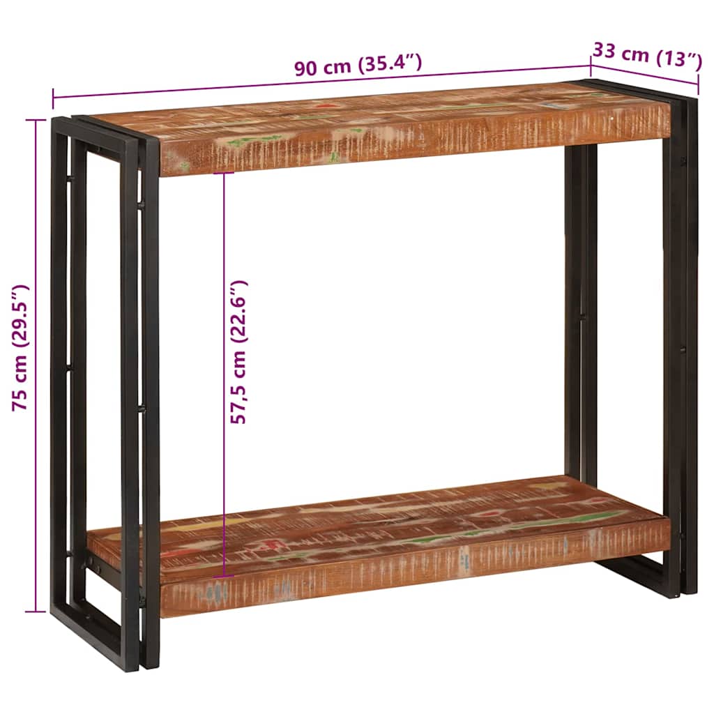 Konsolentisch Mehrfarbig 90 x 33 x 75 cm recyceltes Massivholz