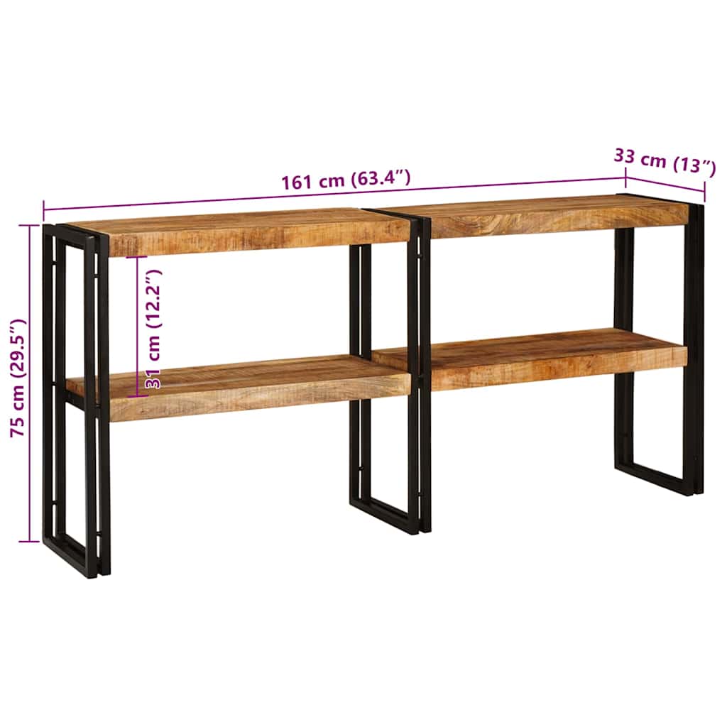 Konsolentisch Braun 160 x 33 x 75 cm massives Mangoholz
