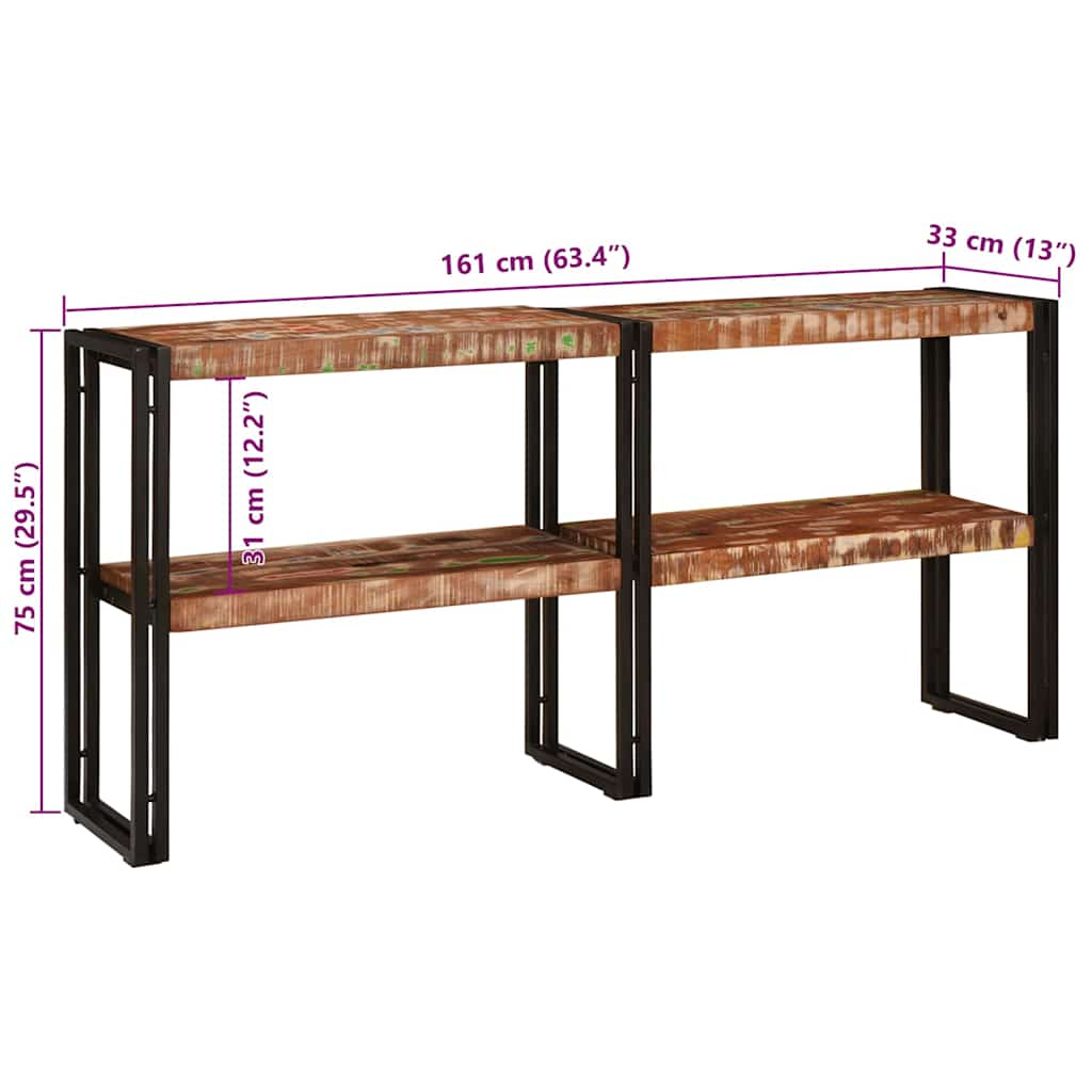 Konsolentisch Mehrfarbig 160 x 33 x 75 cm recyceltes Massivholz