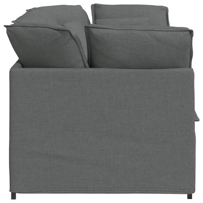 Modulares Sofa mit Kissen Stoff Dunkelgrau