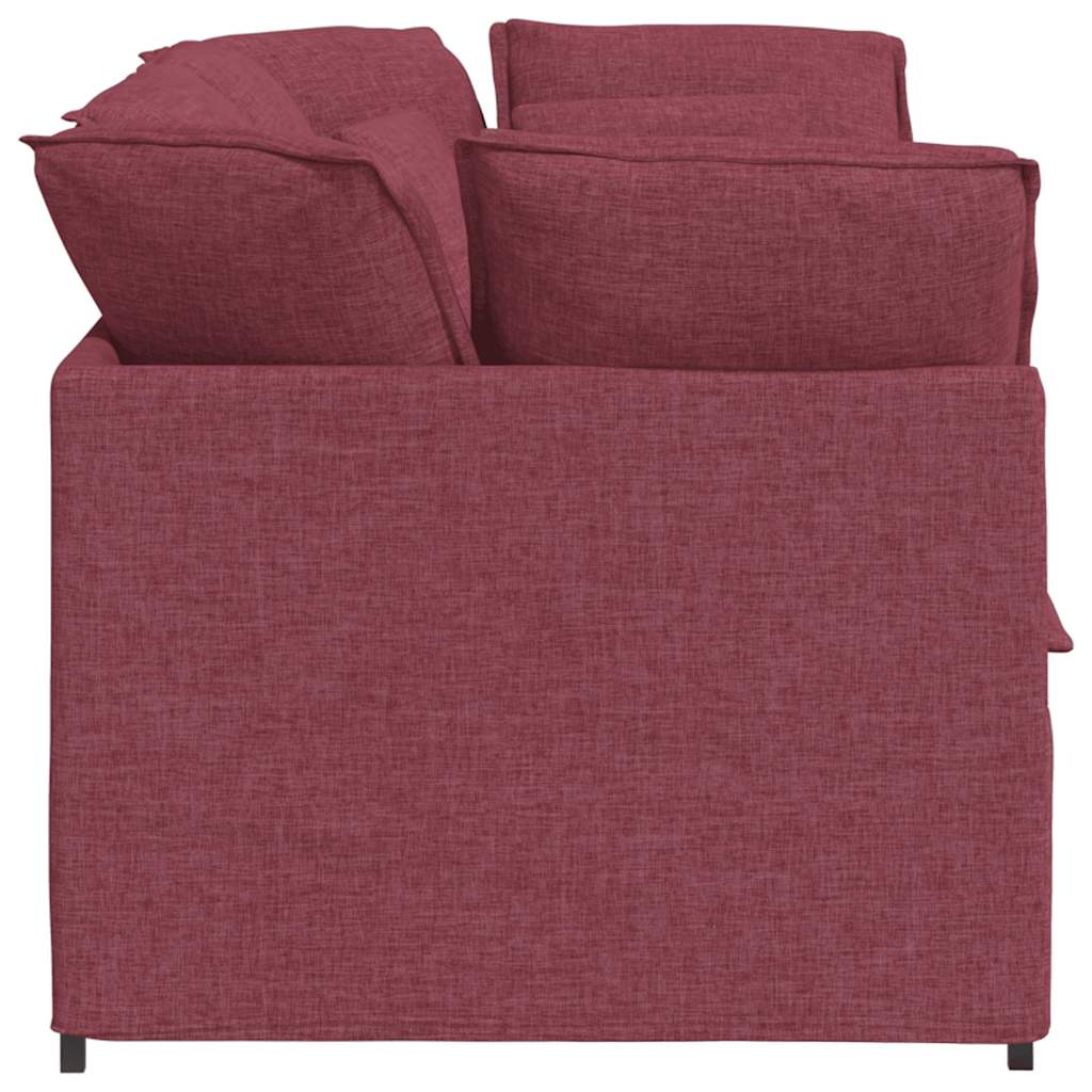 Modulares Sofa mit Kissen Stoff Weinrot