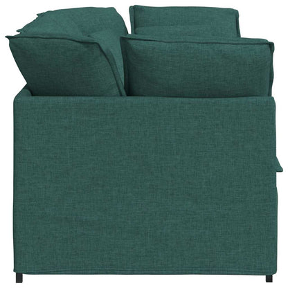 Modulares Sofa mit Kissen Stoff Dunkelgrün