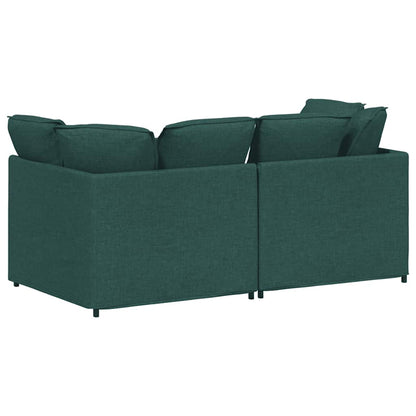 Modulares Sofa mit Kissen Stoff Dunkelgrün