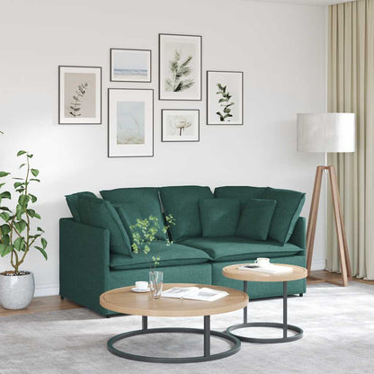 Modulares Sofa mit Kissen Stoff Dunkelgrün
