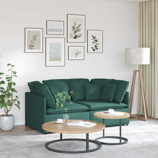 Modulares Sofa mit Kissen Stoff Dunkelgrün