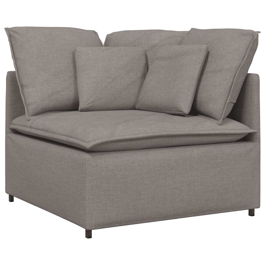 Modulares Sofa mit Kissen Stoff Taupe