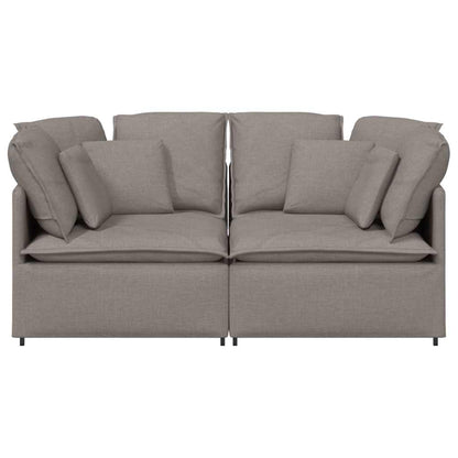 Modulares Sofa mit Kissen Stoff Taupe