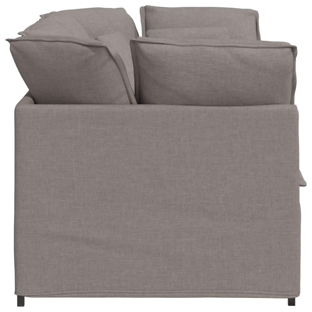 Modulares Sofa mit Kissen Stoff Taupe