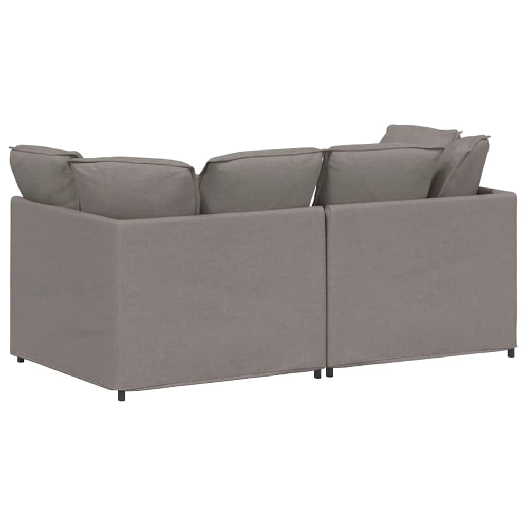 Modulares Sofa mit Kissen Stoff Taupe