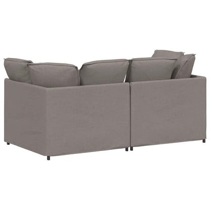 Modulares Sofa mit Kissen Stoff Taupe