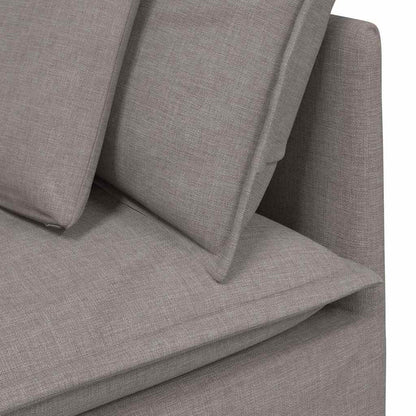 Modulares Sofa mit Kissen Stoff Taupe