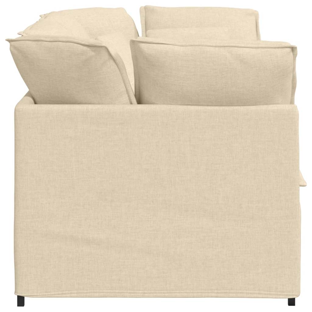 Modulares Sofa mit Kissen Stoff Creme