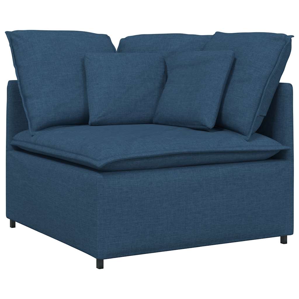 Modulares Sofa mit Kissen Stoff Blau
