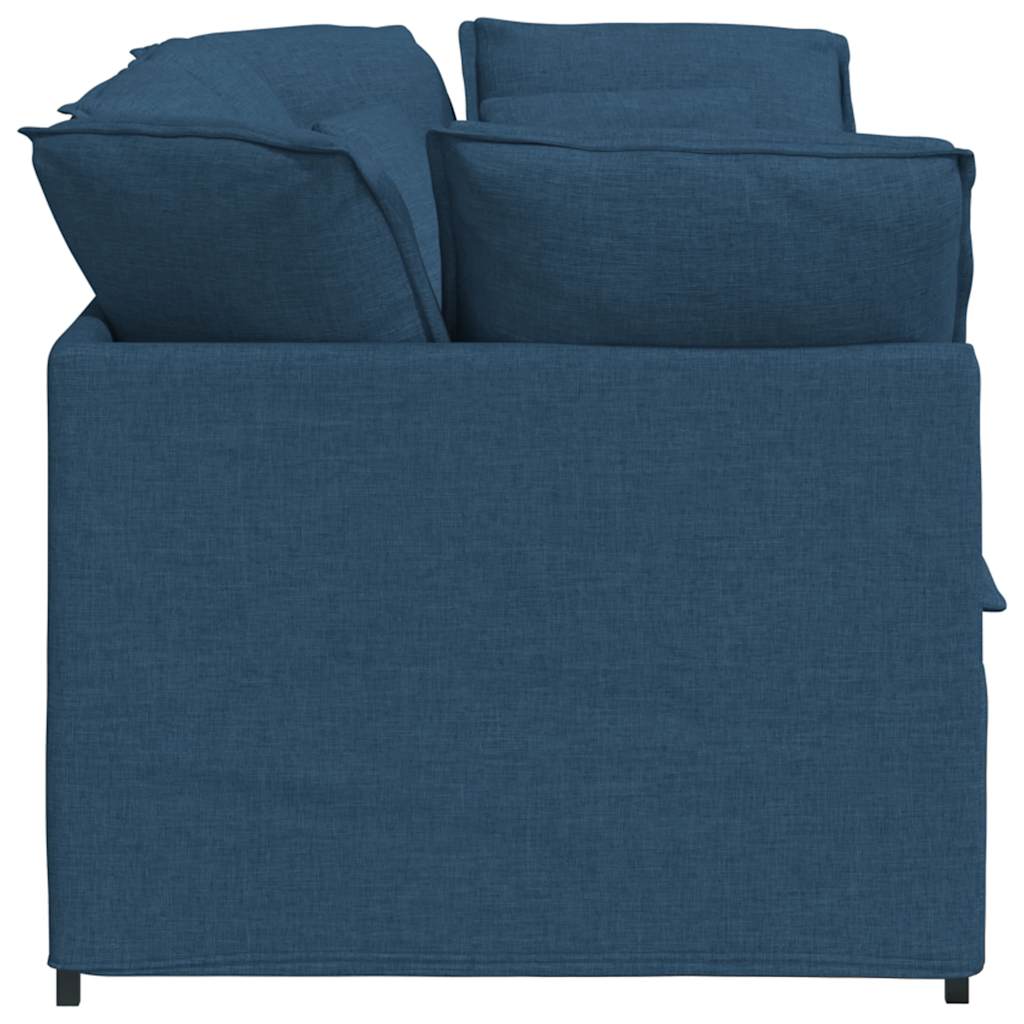 Modulares Sofa mit Kissen Stoff Blau