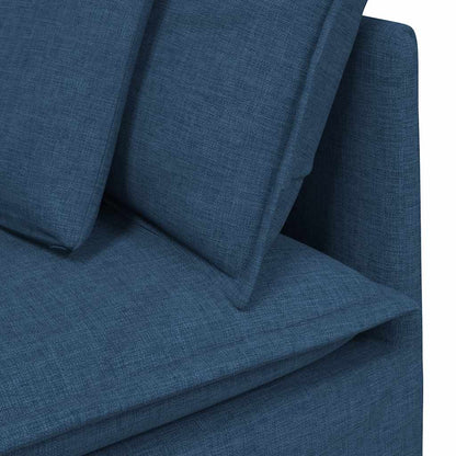 Modulares Sofa mit Kissen Stoff Blau