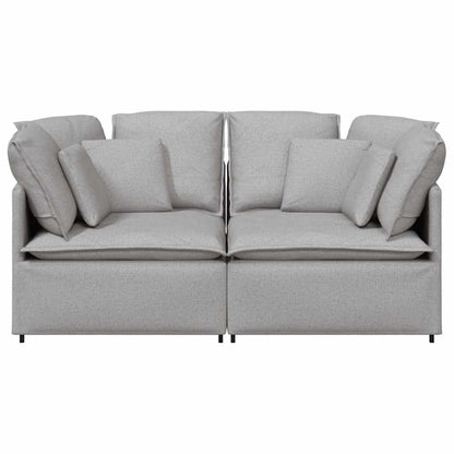 Modulares Sofa mit Kissen Stoff Wolkengrau