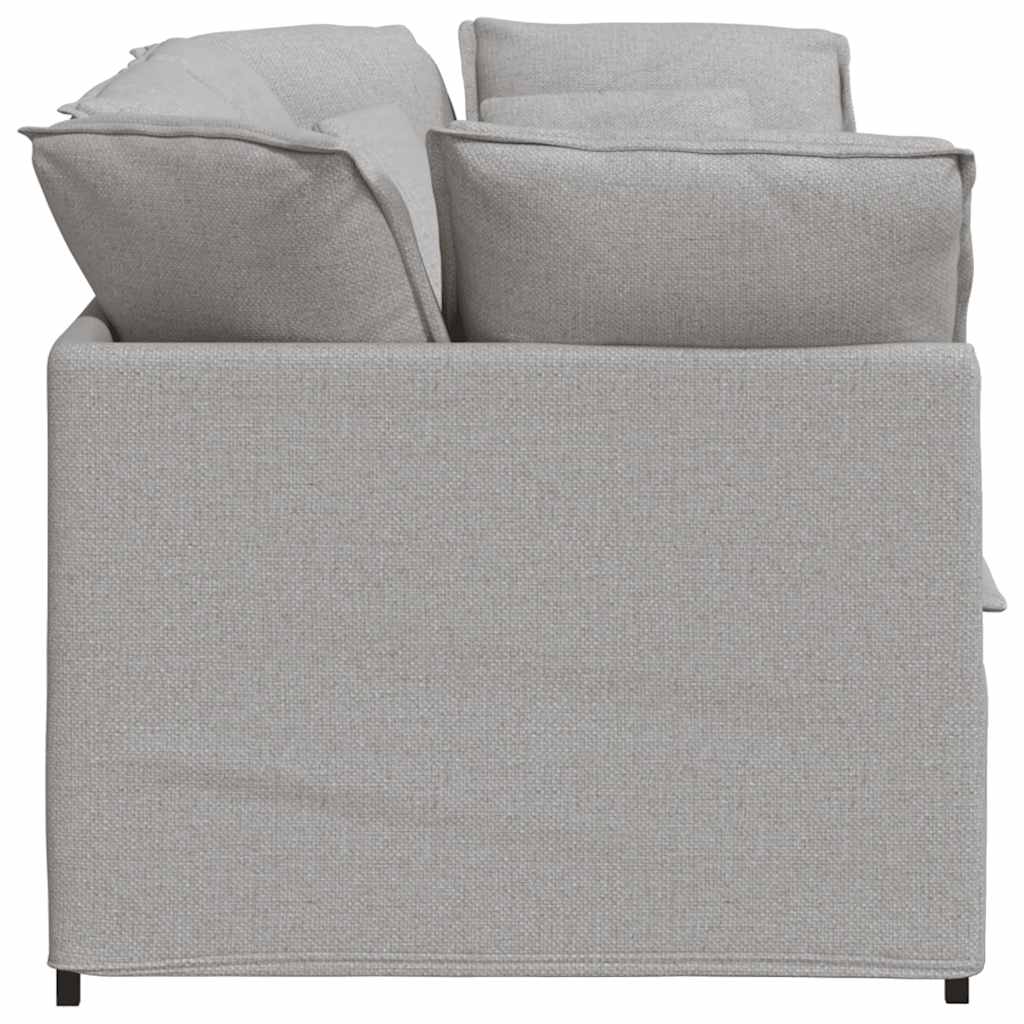 Modulares Sofa mit Kissen Stoff Wolkengrau