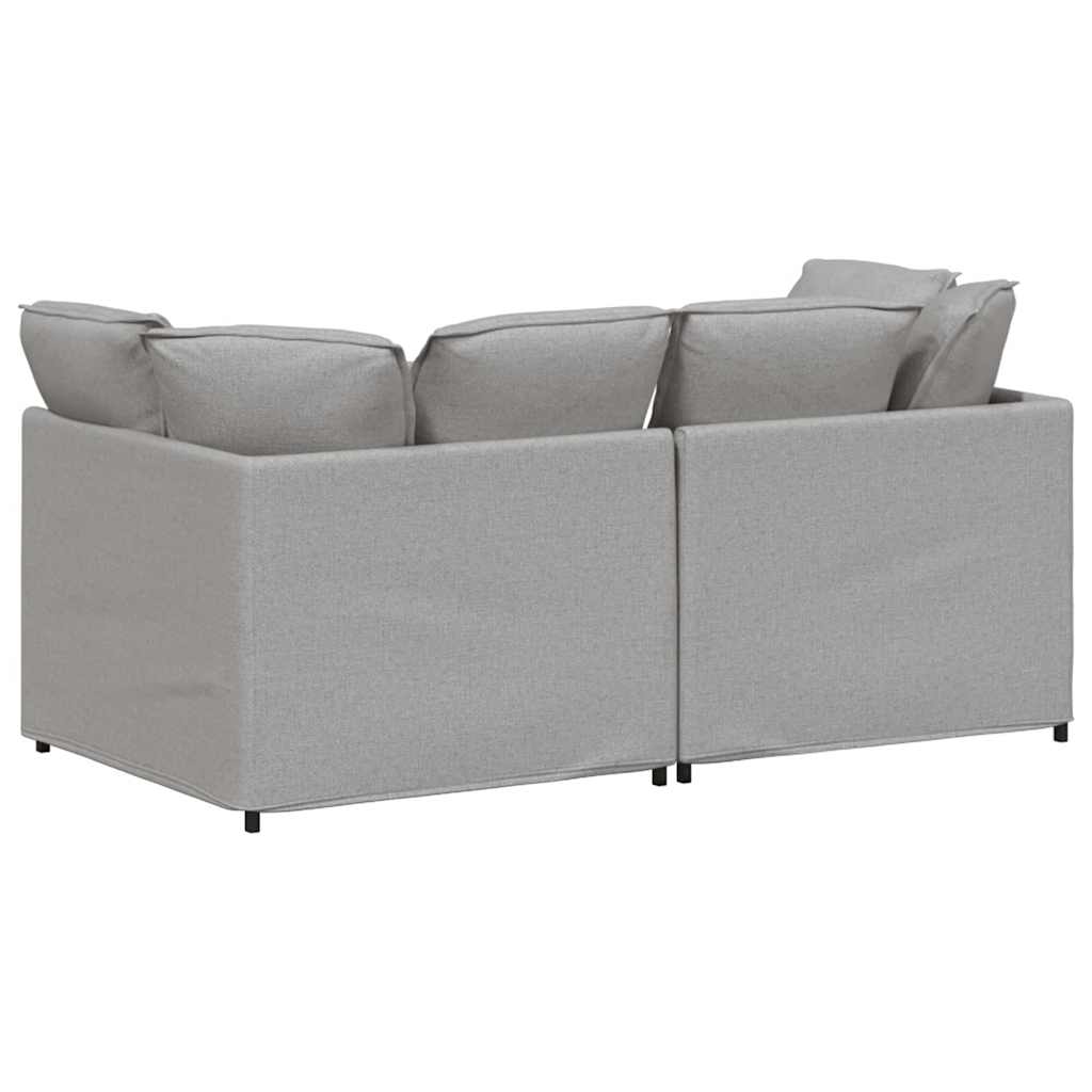 Modulares Sofa mit Kissen Stoff Wolkengrau