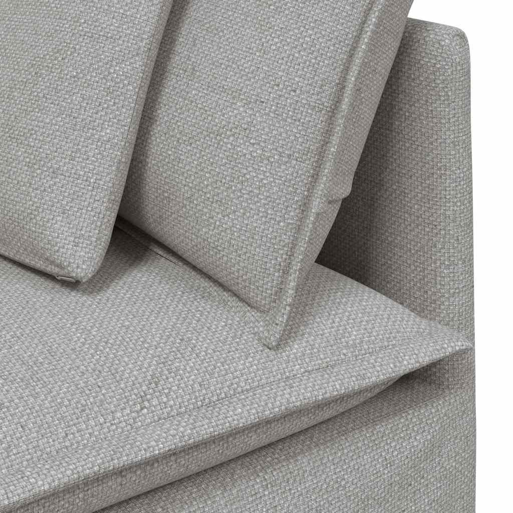 Modulares Sofa mit Kissen Stoff Wolkengrau
