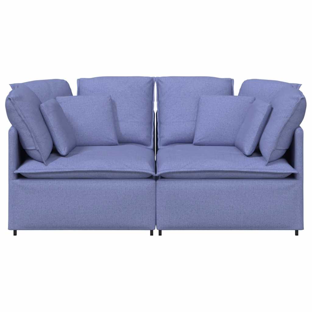 Modulares Sofa mit Kissen Stoff Jeansblau