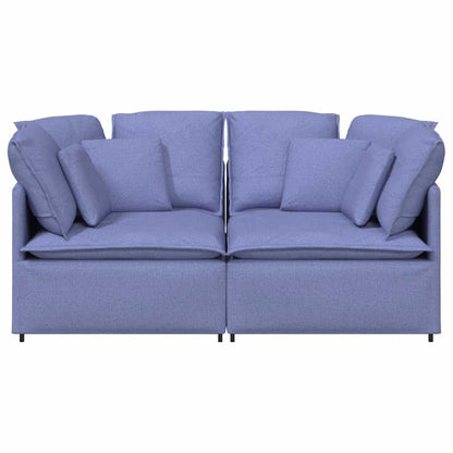 Modulares Sofa mit Kissen Stoff Jeansblau