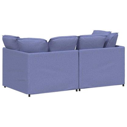 Modulares Sofa mit Kissen Stoff Jeansblau