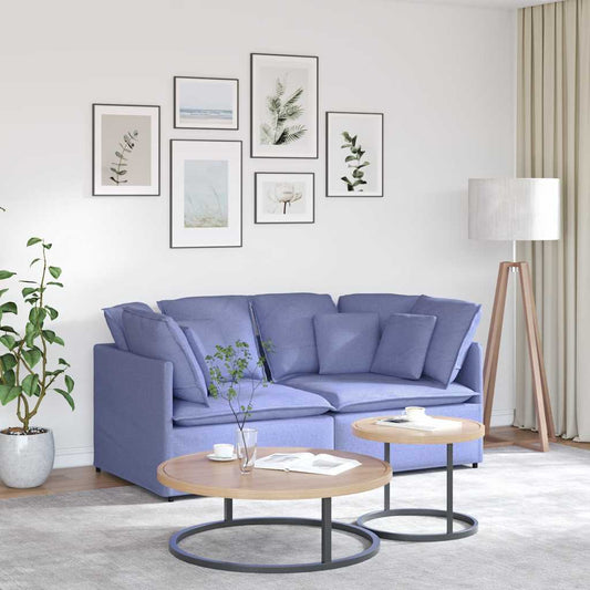 Modulares Sofa mit Kissen Stoff Jeansblau