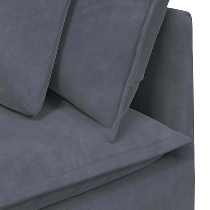 Modulares Sofa mit Kissen Samt Dunkelgrau
