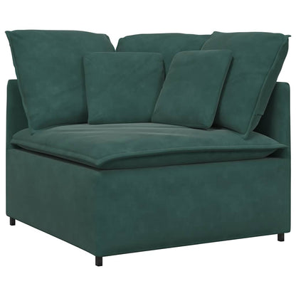 Modulares Sofa mit Kissen Samt Dunkelgrün