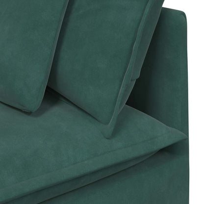 Modulares Sofa mit Kissen Samt Dunkelgrün