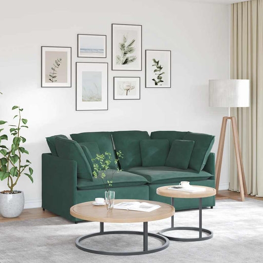 Modulares Sofa mit Kissen Samt Dunkelgrün