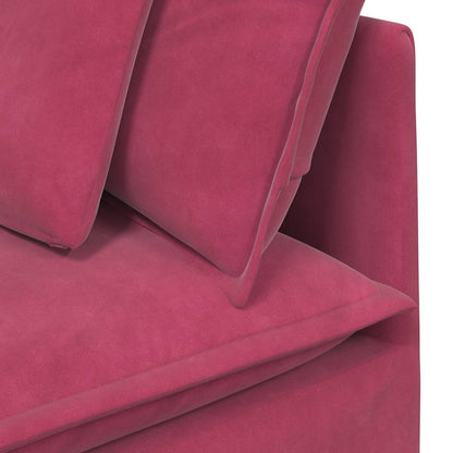 Modulares Sofa mit Kissen Samt Weinrot