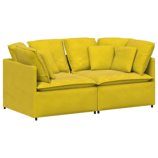 Modulares Sofa mit Kissen Samt Gelb