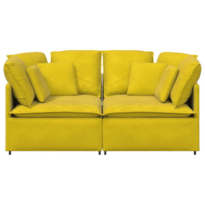 Modulares Sofa mit Kissen Samt Gelb