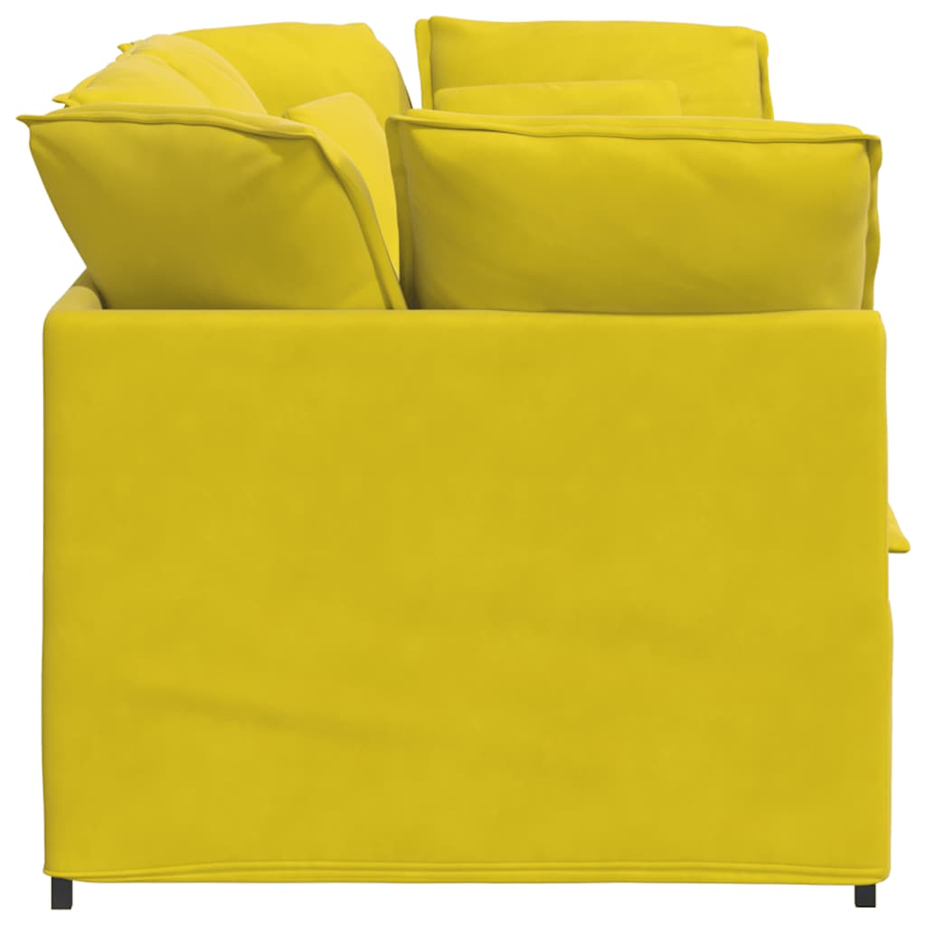 Modulares Sofa mit Kissen Samt Gelb