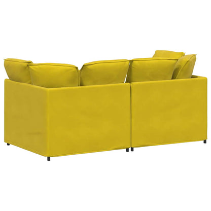 Modulares Sofa mit Kissen Samt Gelb