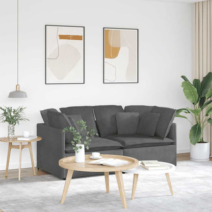 Modulares Sofa mit Kissen Cordstoff Dunkelgrau