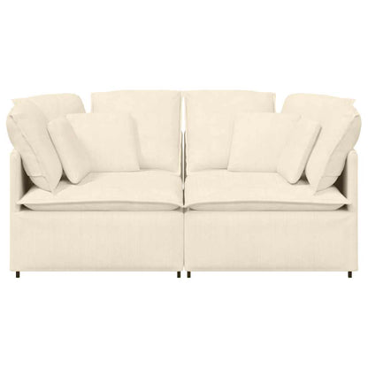 Modulares Sofa mit Kissen Cordstoff Creme